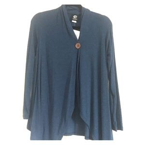 Bobeau one button teal cardigan NWT